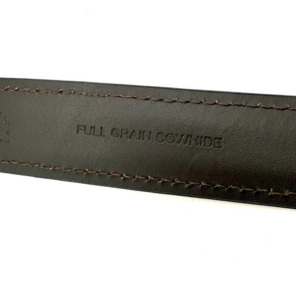 Mens Cabela's Full Grain Leather Cowhide Brown with Silver Buckle Size 38 - Picture 5 of 7